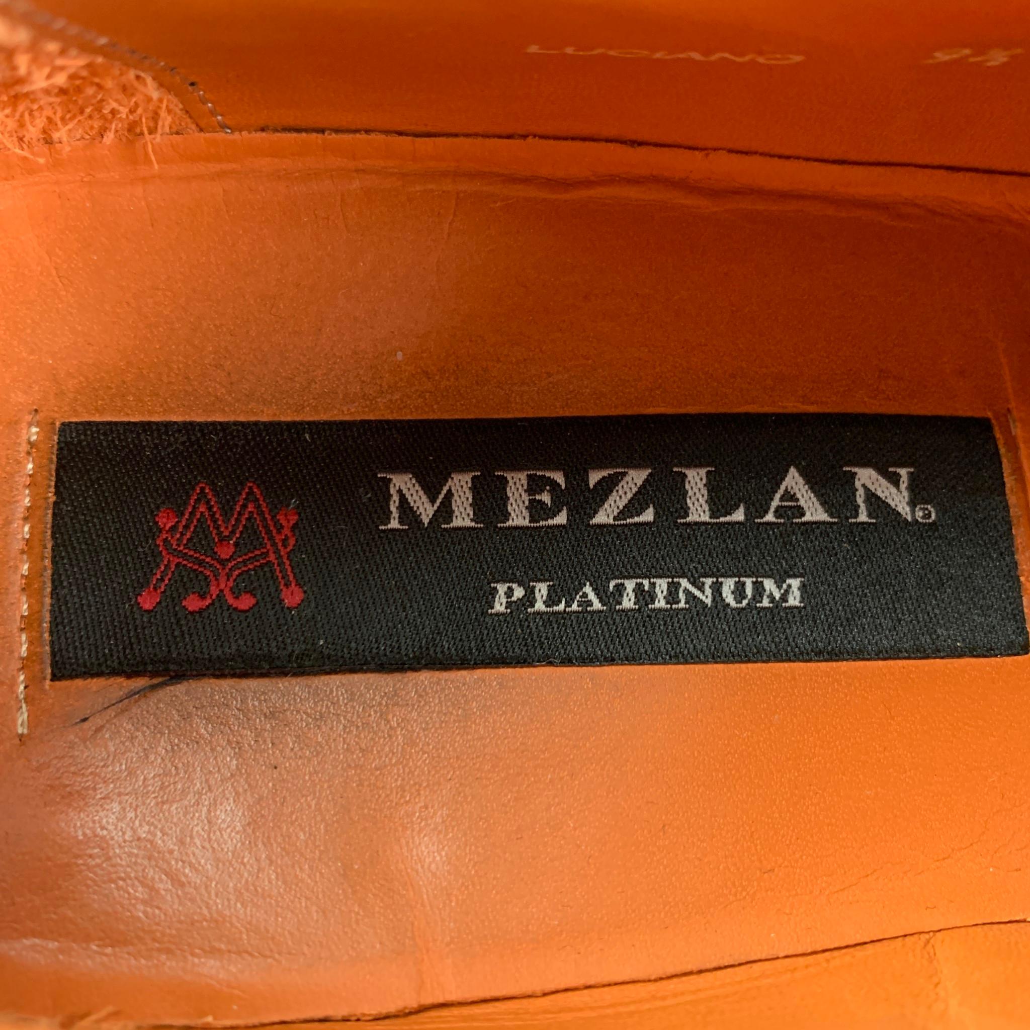 MEZLAN Size 10.5 Blue Textured Leather Lace Up Shoes 2