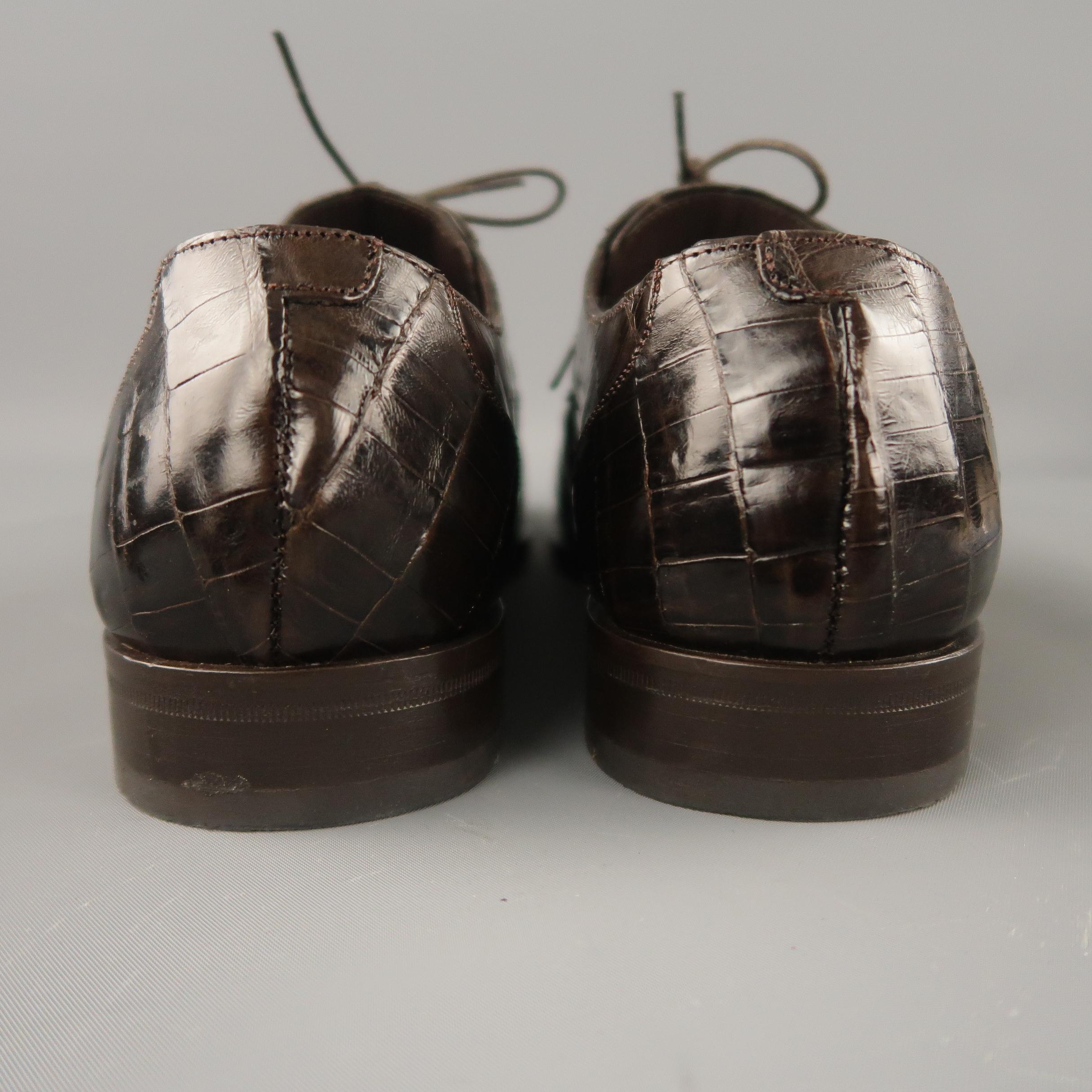 Black MEZLAN Size 9 Brown Textured Lace Up Lace Up Shoes