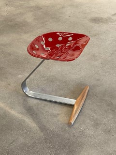 "Mezzadro" Stool in Red by Achille & Pier Giacomo Castiglioni, 1957 / circa 1970