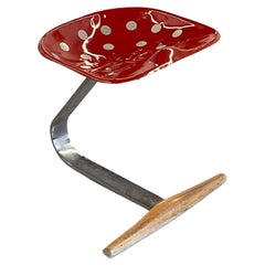 Tabouret "Mezzadro" en rouge par Achille et Pier Giacomo Castiglioni, 1957 / circa 1970