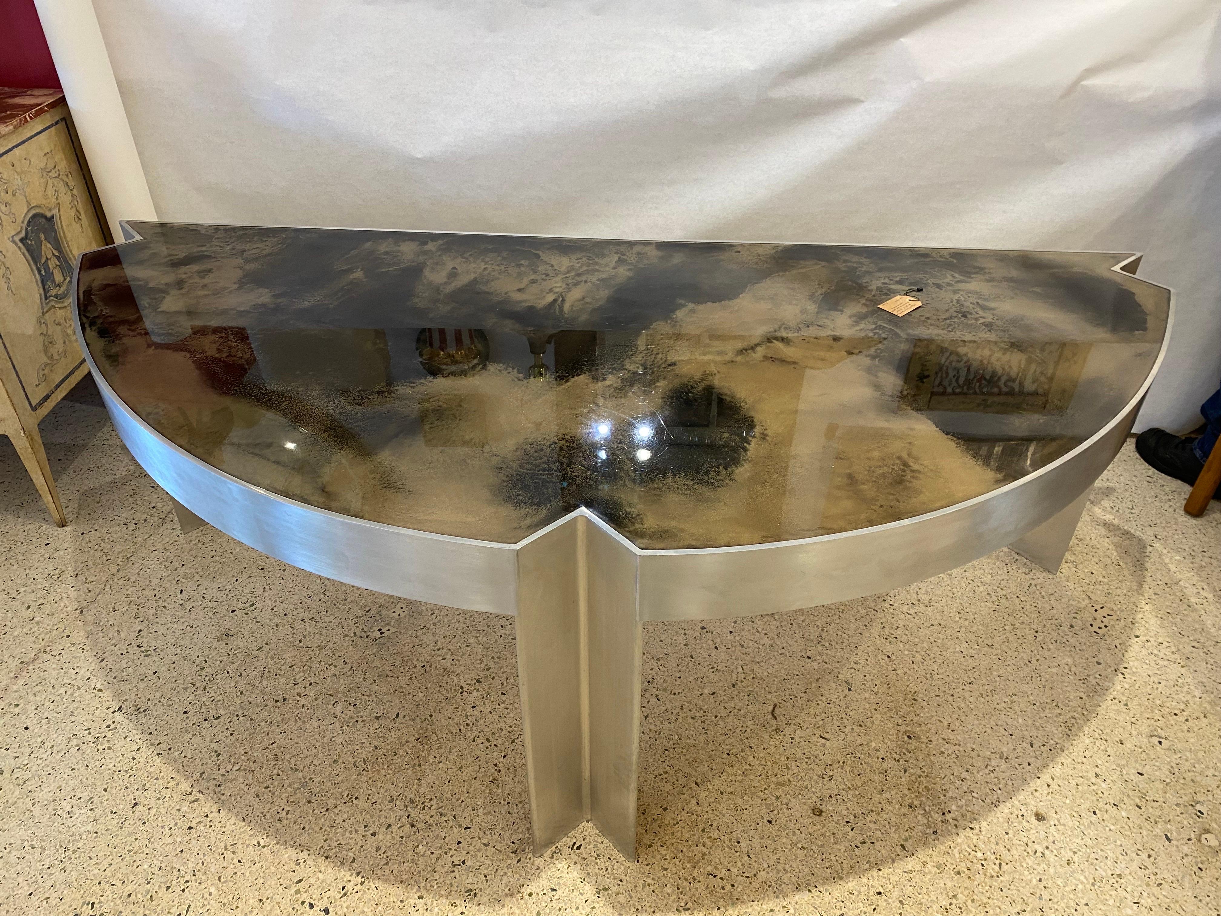 Mezzaluna Desk by Leon Rosen for Pace Collection In Good Condition In North Miami, FL