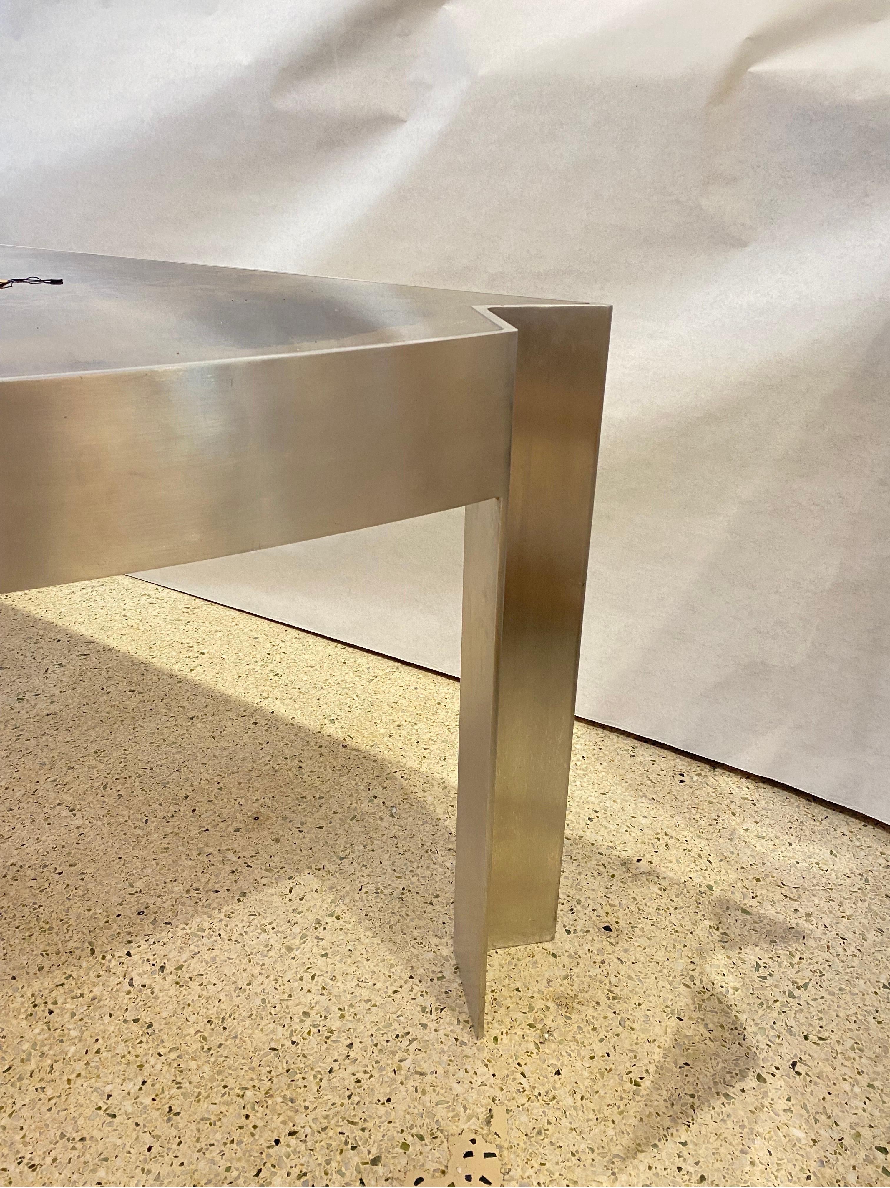 Aluminum Mezzaluna Desk by Leon Rosen for Pace Collection