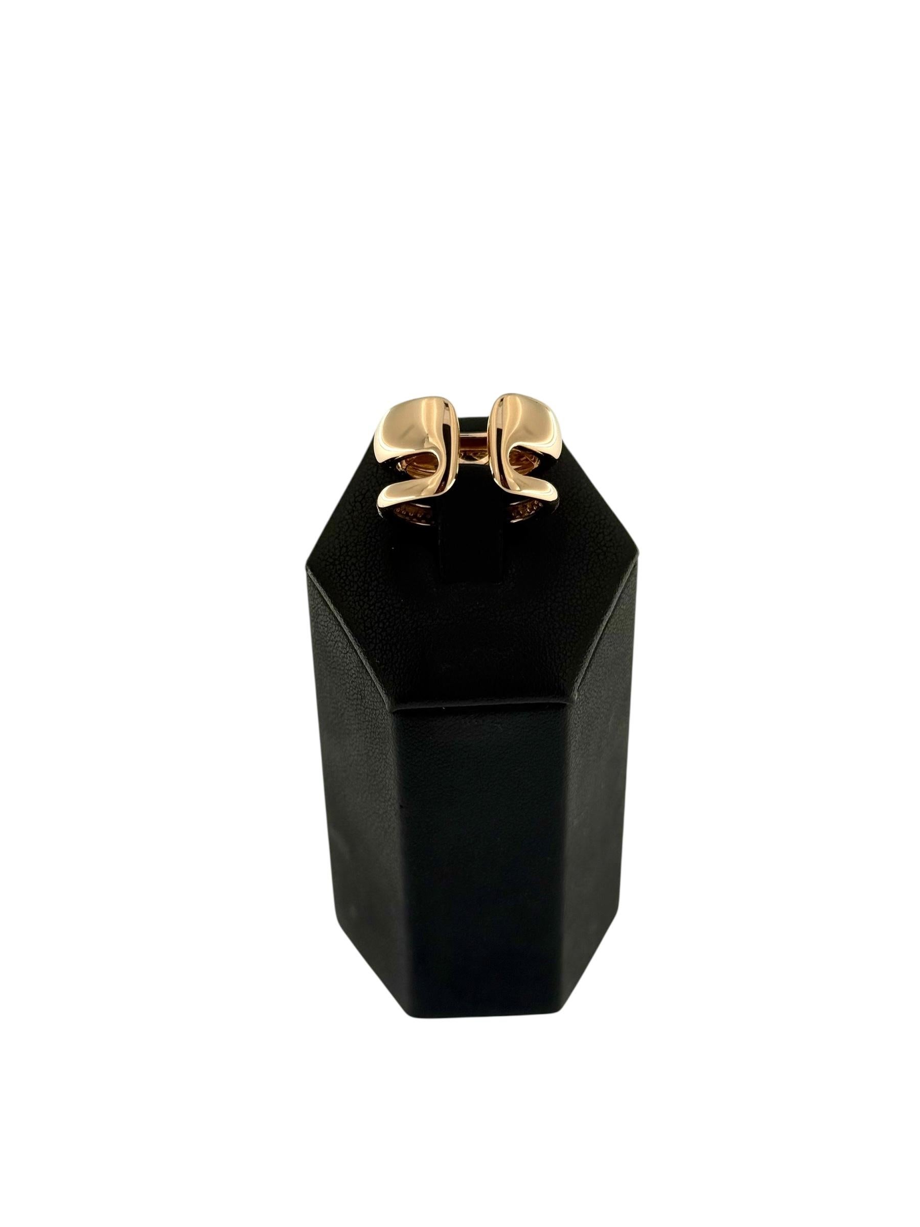 Anillo Mezzaluna de oro rosa y diamantes de Al Coro Corte brillante en venta
