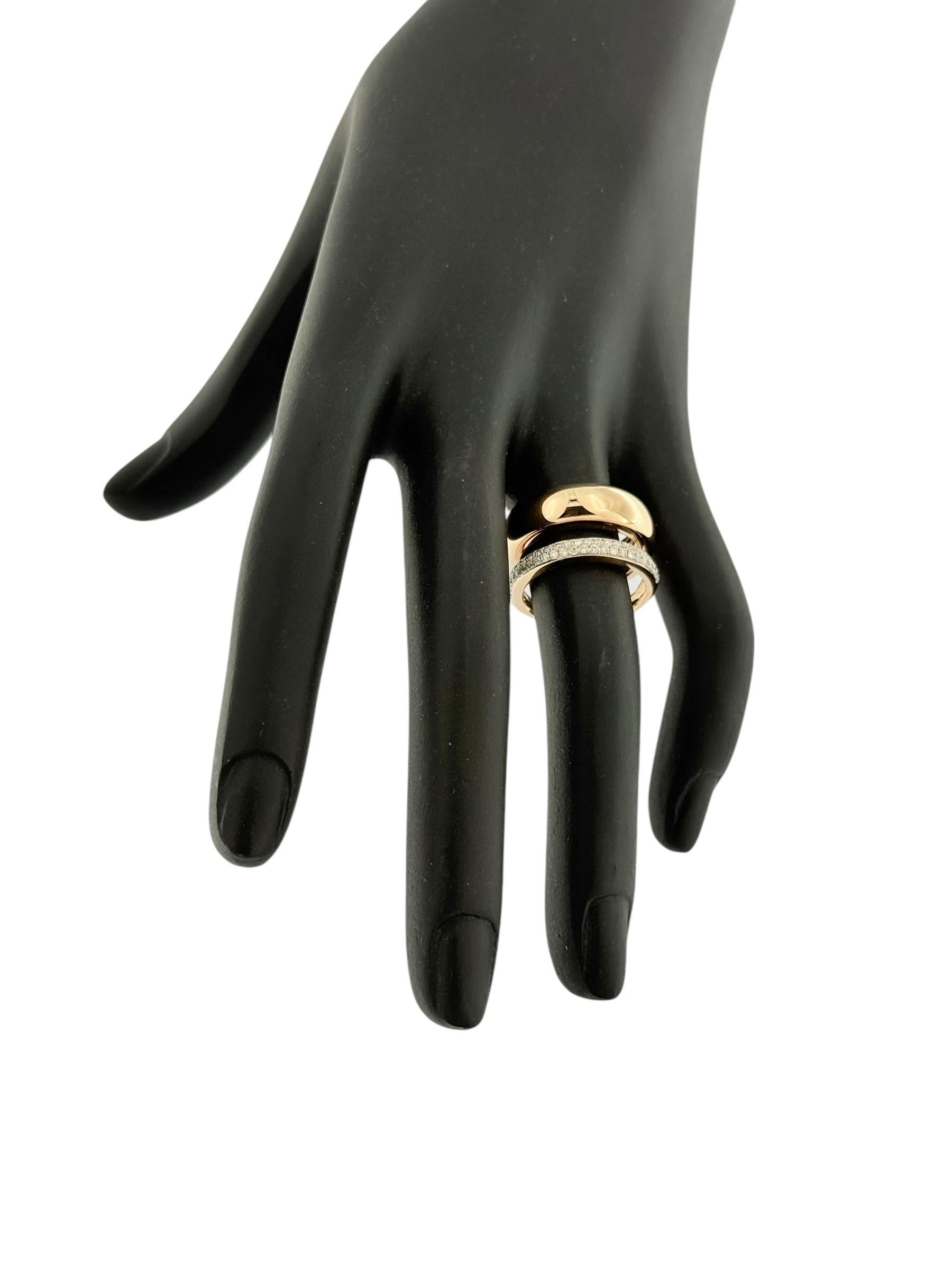 Femenino o masculino Anillo Mezzaluna de oro rosa y diamantes de Al Coro en venta