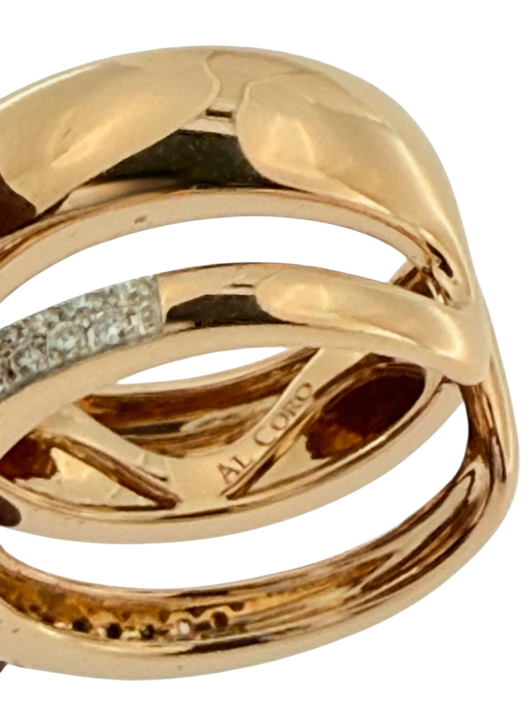 Anillo Mezzaluna de oro rosa y diamantes de Al Coro en venta 3