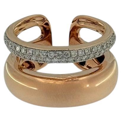 Mezzaluna Rose Gold and Diamonds Ring by Al Coro