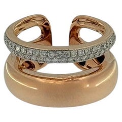Mezzaluna Rose Gold and Diamonds Ring by Al Coro