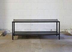 Mezzo (48") Shelving and Bench in Blackened Steel by Laylo Studio