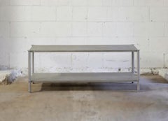 Mezzo (48") Shelving and Bench in Stainless Steel by Laylo Studio
