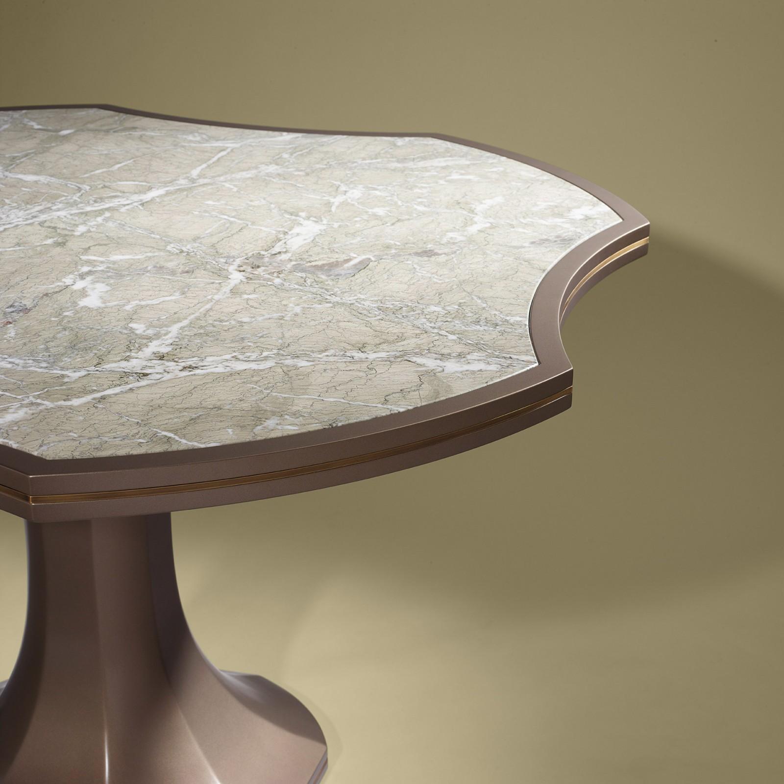 Table lacquer with bronze details and stone marble top.

Bespoke / customizable
Identical shapes with different sizes and finishings.
All RAL colors available. (Mate / half gloss / gloss).