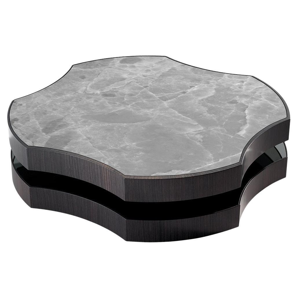 Mezzo Contemporary and Customizable Tea Table in Grey Marble by Luísa Peixoto For Sale