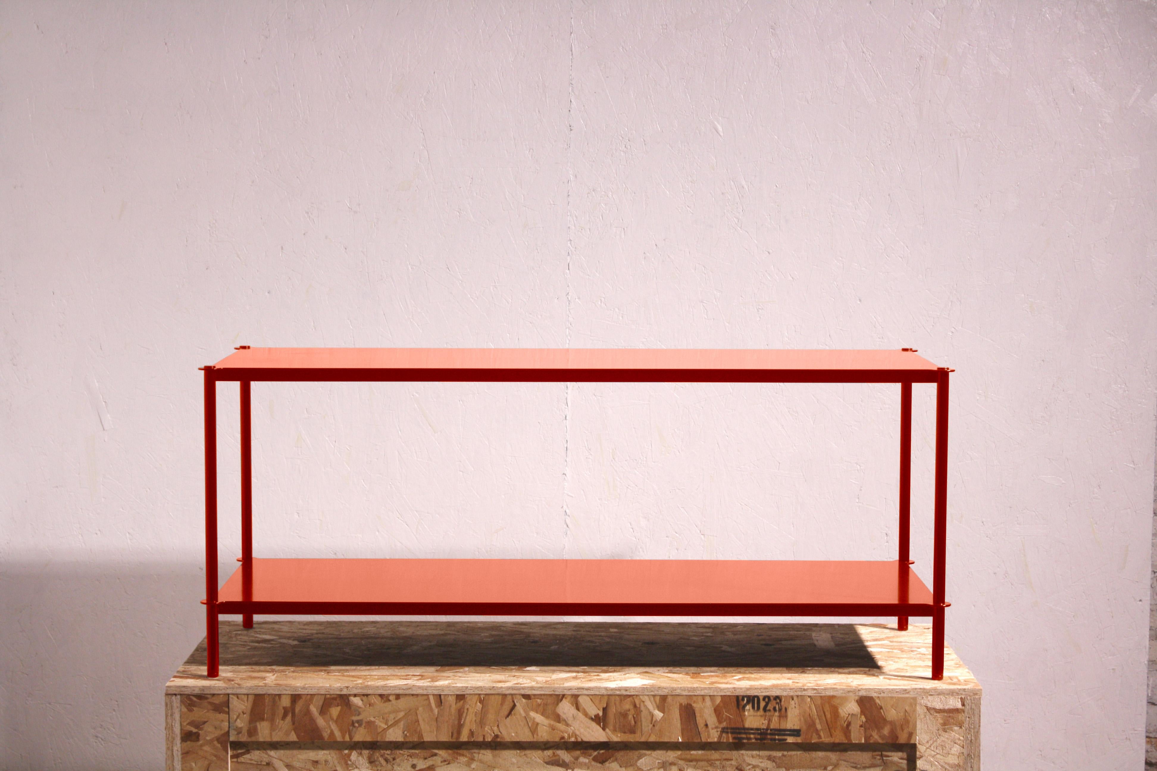 Table console Mezzo personnalisable en métal avec étagères en bois massif par Laylo Studio en vente 6