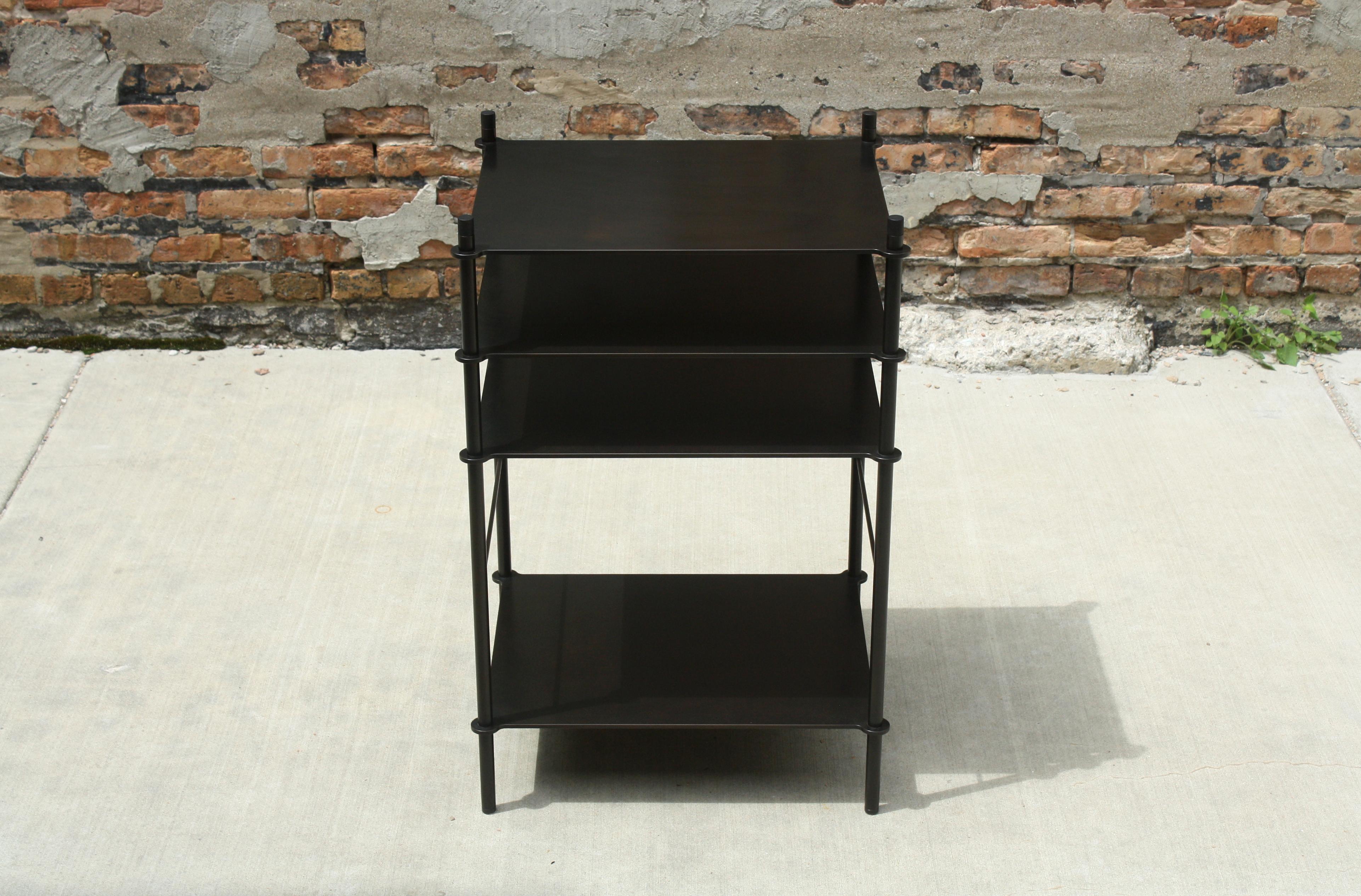 Mezzo Customizable Side Table Shelving or Console Table in Handcrafted Metal In New Condition For Sale In Chicago, IL