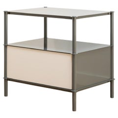 Mezzo End Table in Powder Coated Steel, Linoleum, and Oak by Laylo Studio