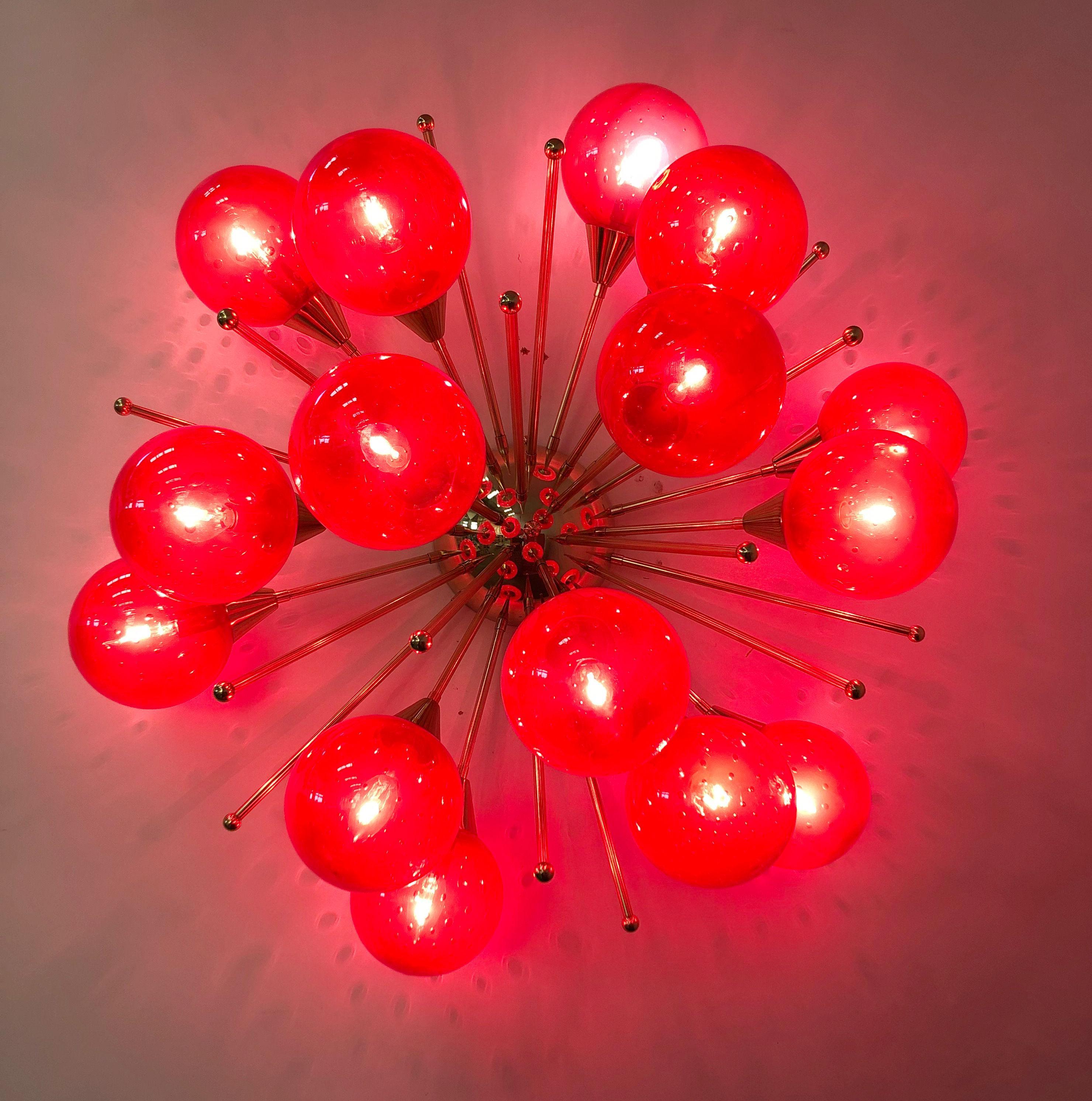 Blown Glass Mezzo Flush Mount by Fabio Ltd For Sale
