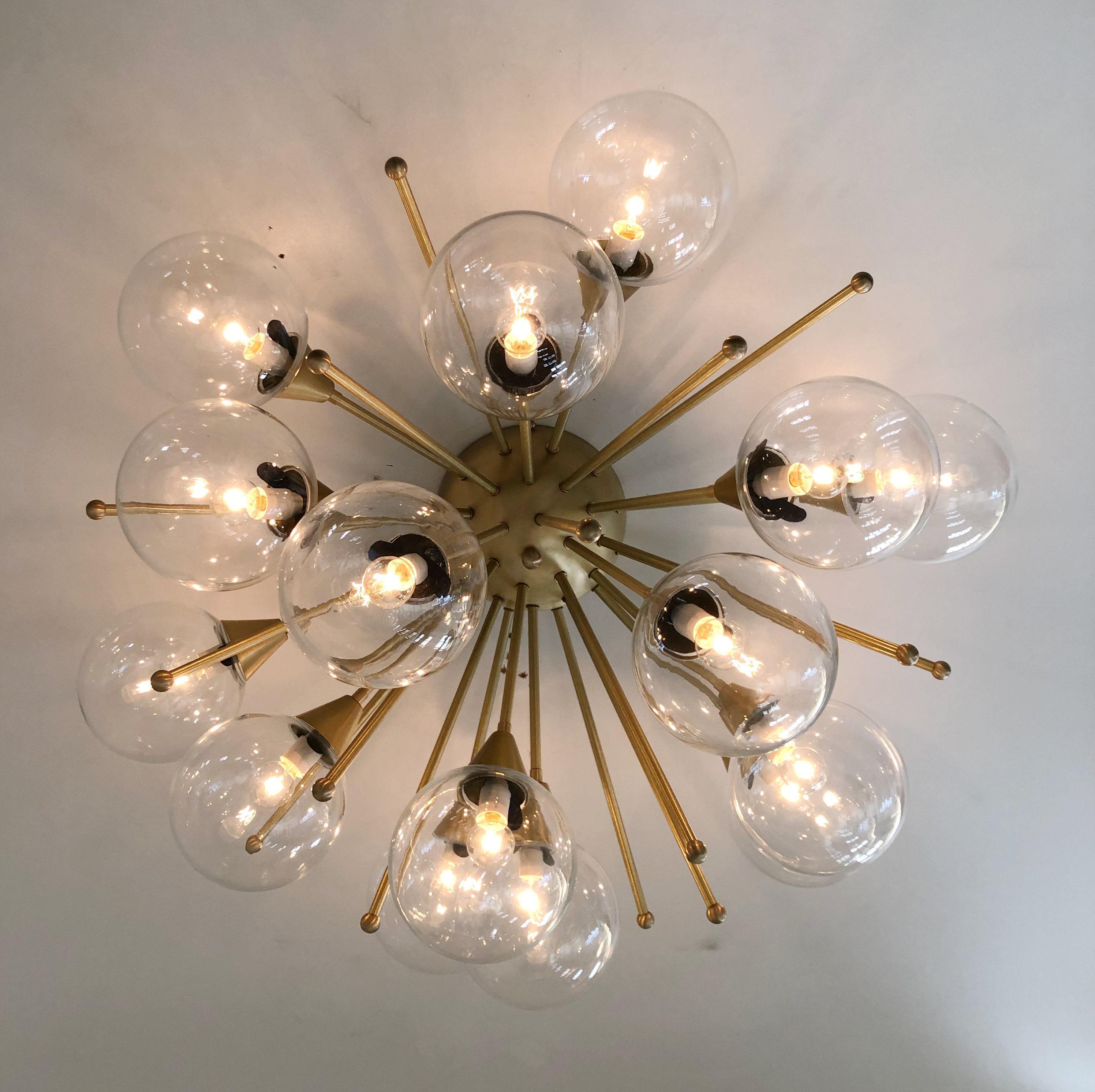 Brass Mezzo Flush Mount by Fabio Ltd For Sale