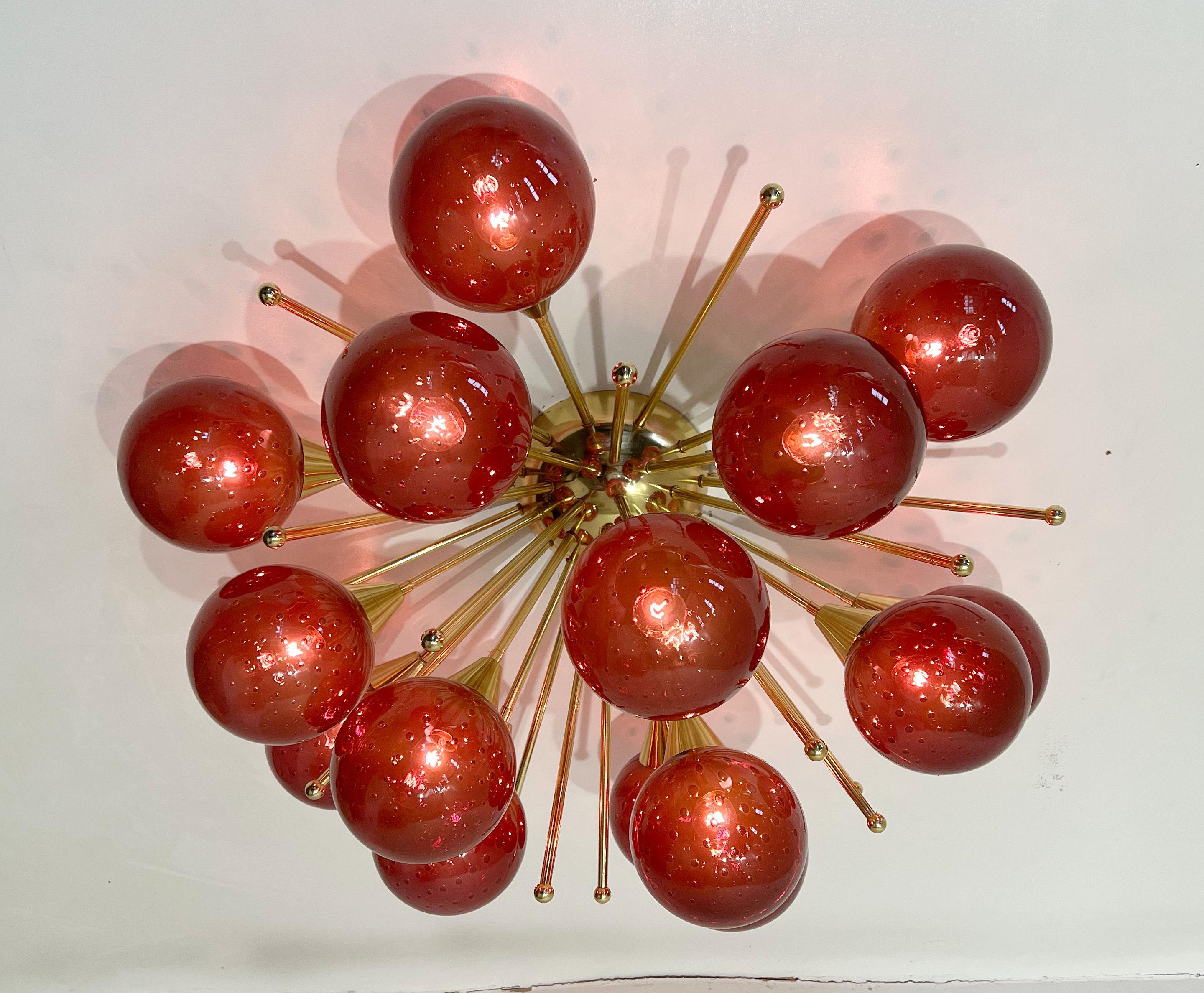 Blown Glass Mezzo Flush Mount by Fabio Ltd For Sale