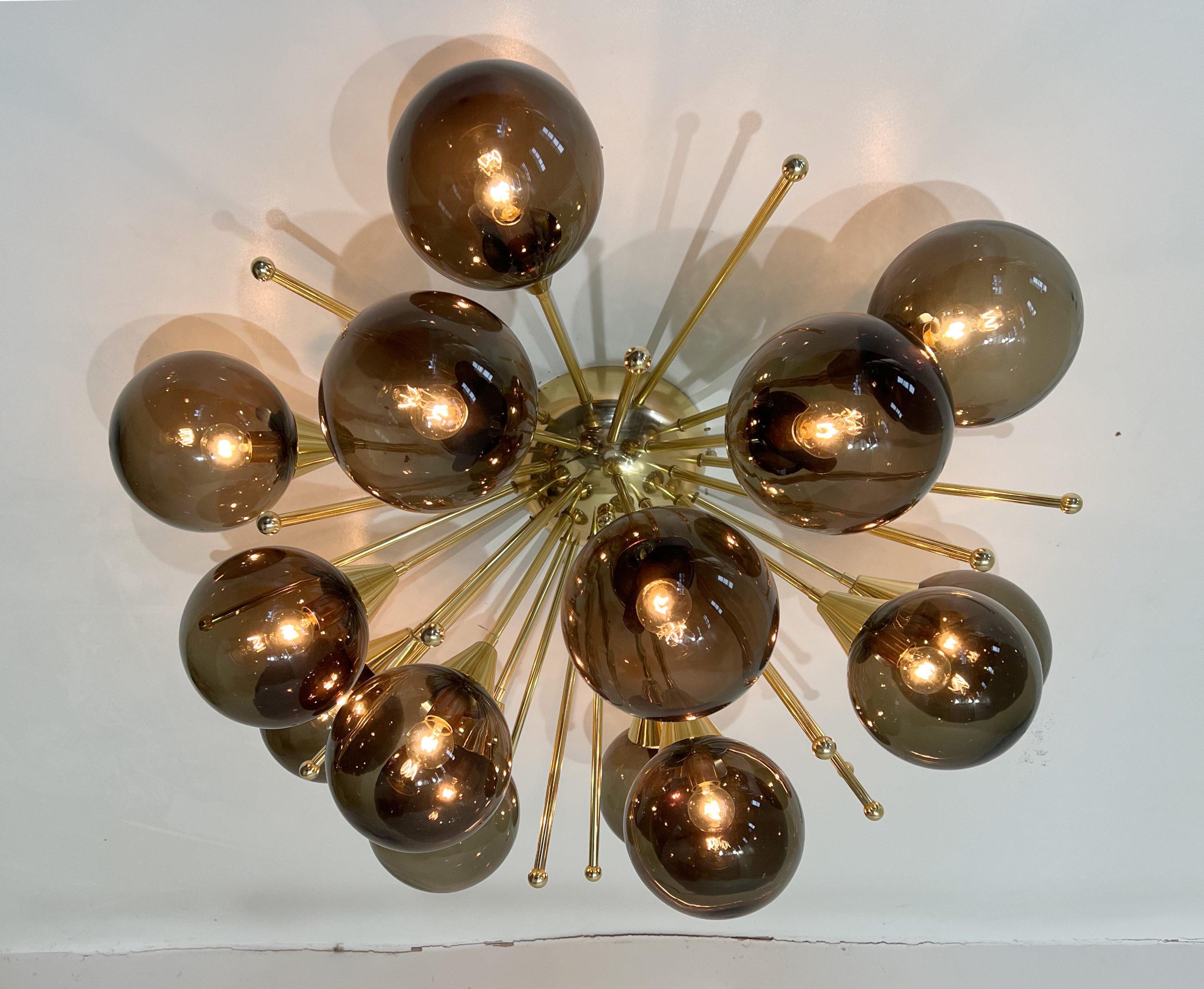 Blown Glass Mezzo Flush Mount by Fabio Ltd For Sale