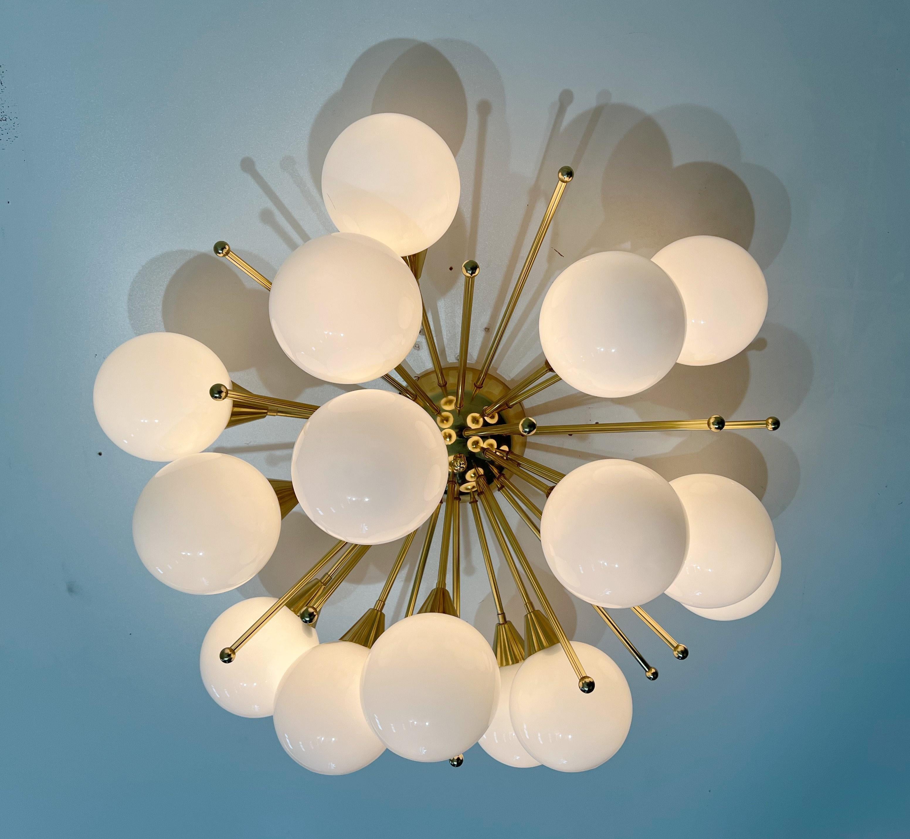 Blown Glass Mezzo Flush Mount by Fabio Ltd For Sale