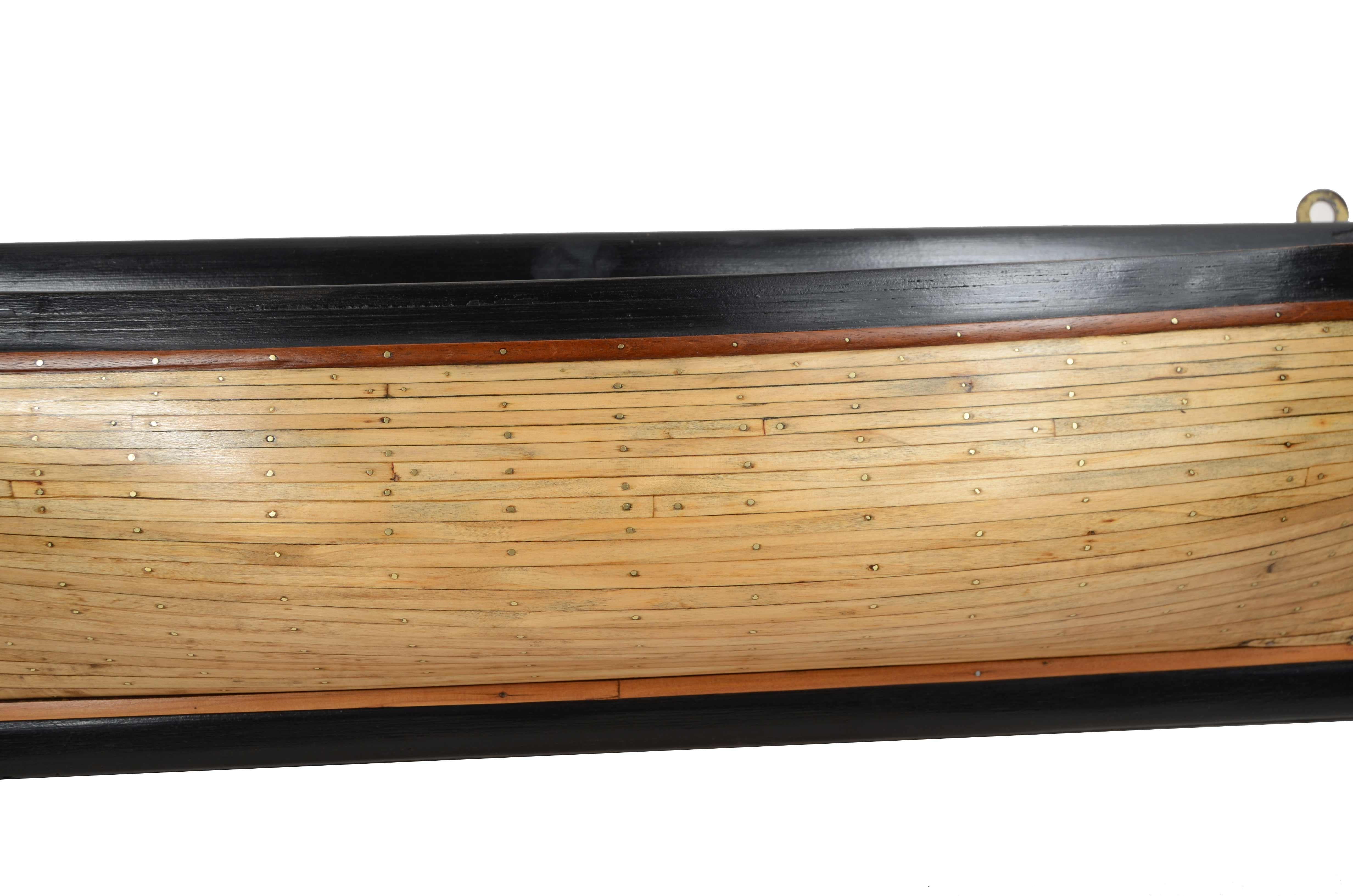 Wood Second half of the 19th century half-hull of an English schooner  wooden For Sale