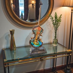 Sculpture Mezzo Violin en bronze patiné et verre par Yves Lohé, vers 1970