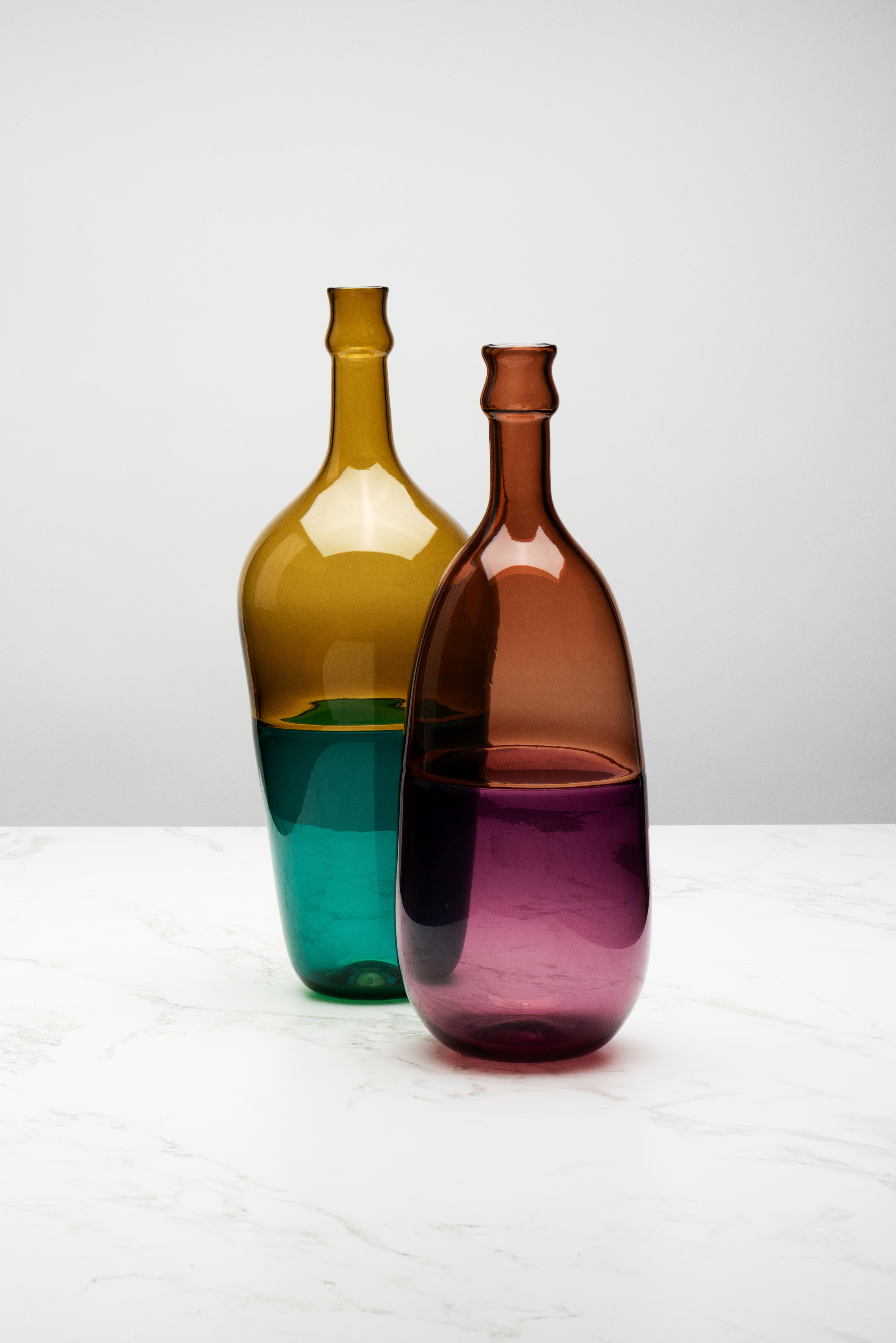 American Mezzo Vuoto Bottle - Cherry and Smoke, glass encalmo bottle, 