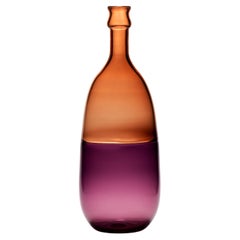 Bottiglia di Mezzo Vuoto -  Plum and Blush, bottiglia di vetro encalmo, "Half Empty".