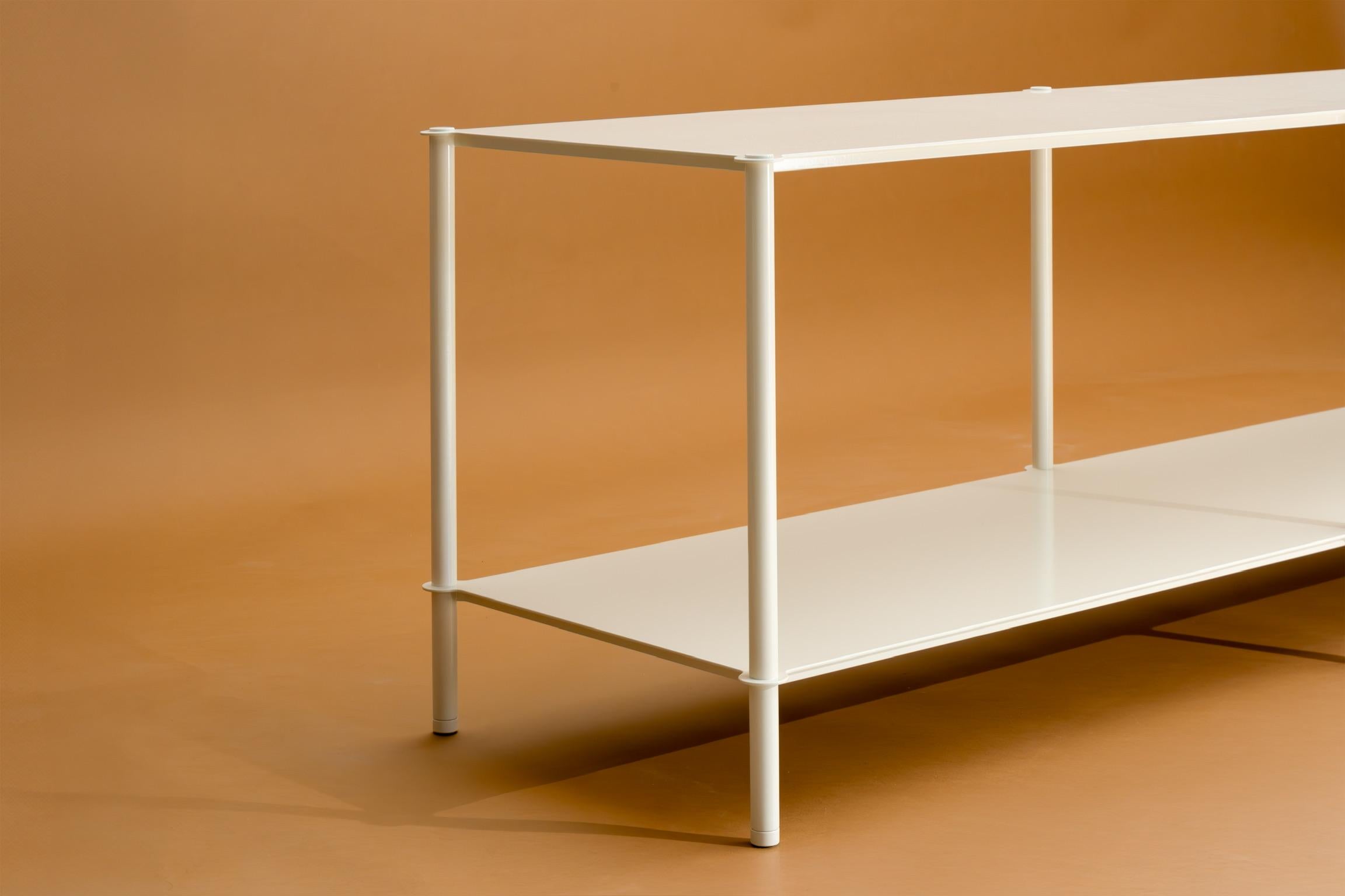 Contemporary Mezzo XL Shelving (9') in Oyster White Powder Coated Steel by Laylo Studio For Sale