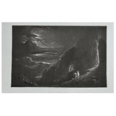 Mezzotint by John Martin, Adam and Eve Driven Out of Paradise, Washbourne, 1853