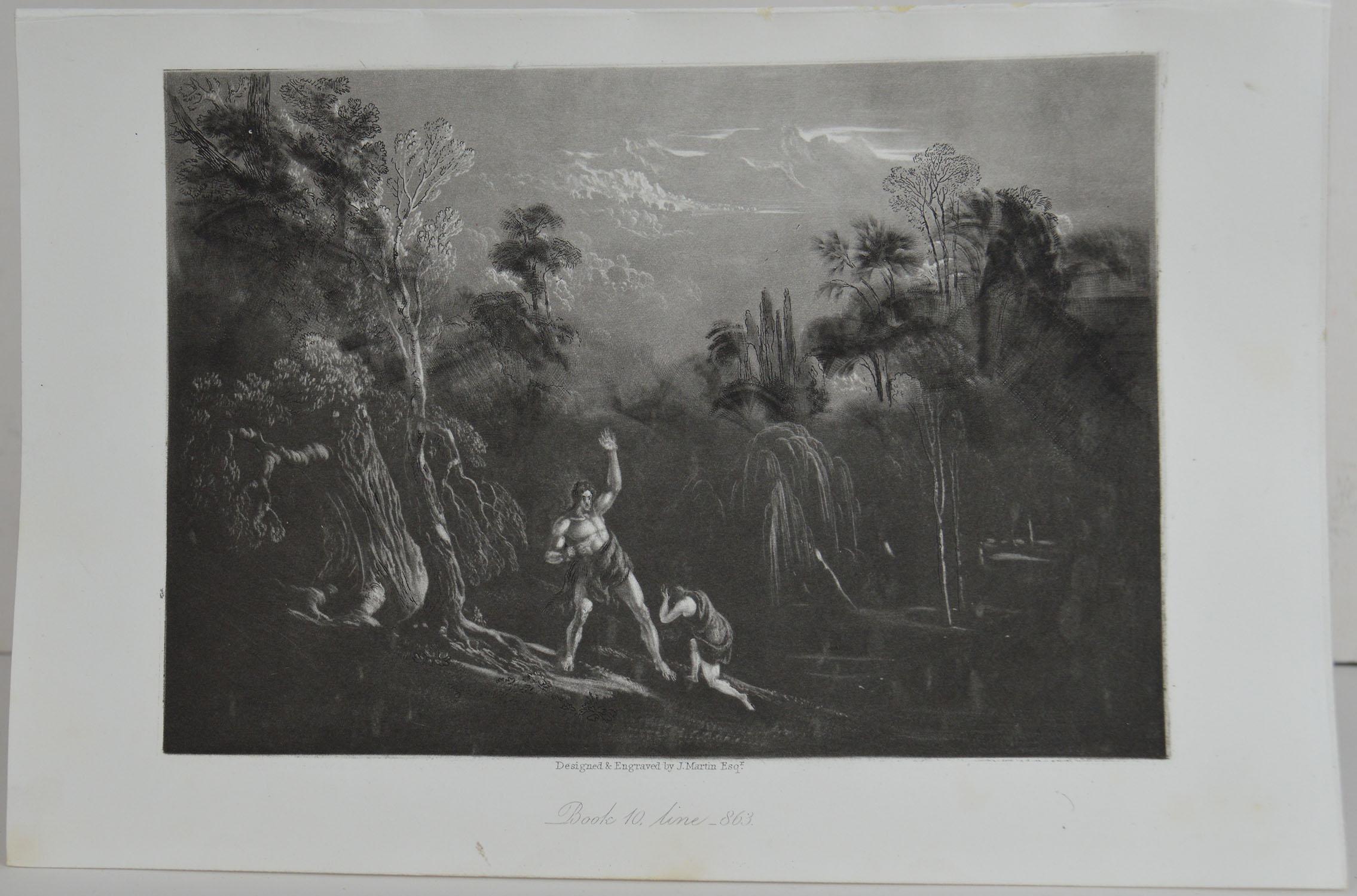 Other Mezzotint by John Martin, Adam Reproving Eve, Washbourne, 1853