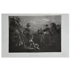 Mezzotint by John Martin, Adam Reproving Eve, Washbourne, 1853