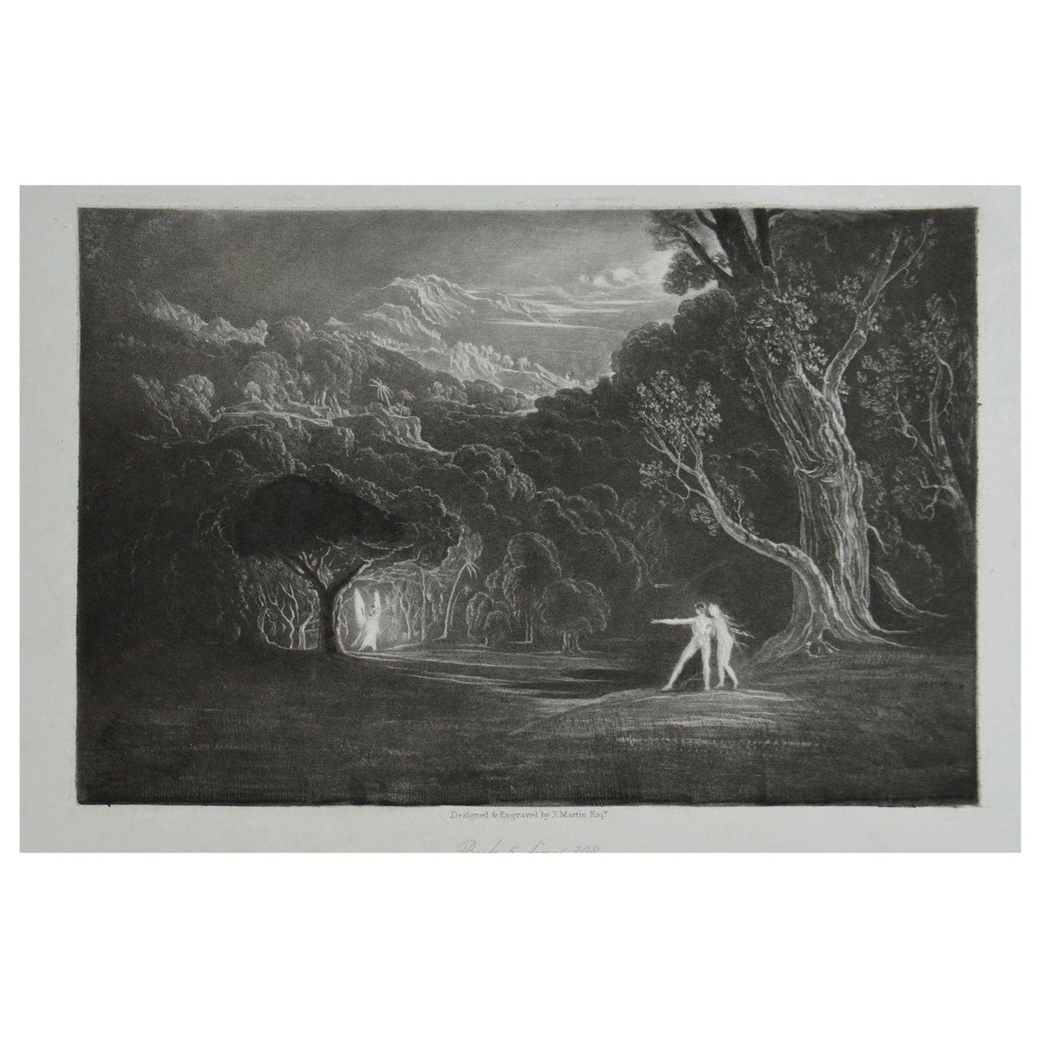 Mezzotint by John Martin, Approach of the Angel Raphael, Washbourne, 1853  For Sale at 1stDibs