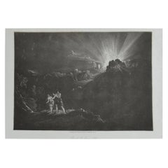 Mezzotint by John Martin, Approach of the Arch-Angel, Michael, Washbourne, 1853
