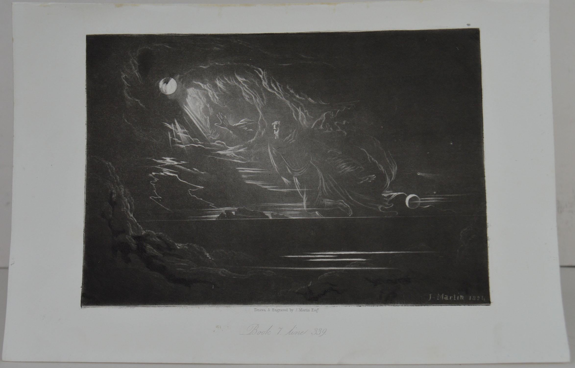 Sensational image by John Martin.

Titled Creation of Light

Drawn and engraved by John Martin. From the highly regarded Washbourne Publication of Milton's Paradise Lost, 1853.

Unframed.

 