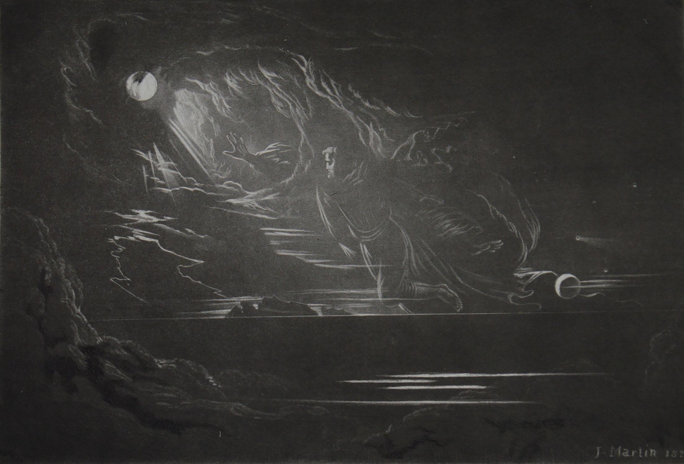 Romantic Mezzotint by John Martin, Creation of Light, Washbourne, 1853