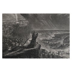 Mezzotint by John Martin, Destruction of Pharaoh's Host, Sangster, circa 1850
