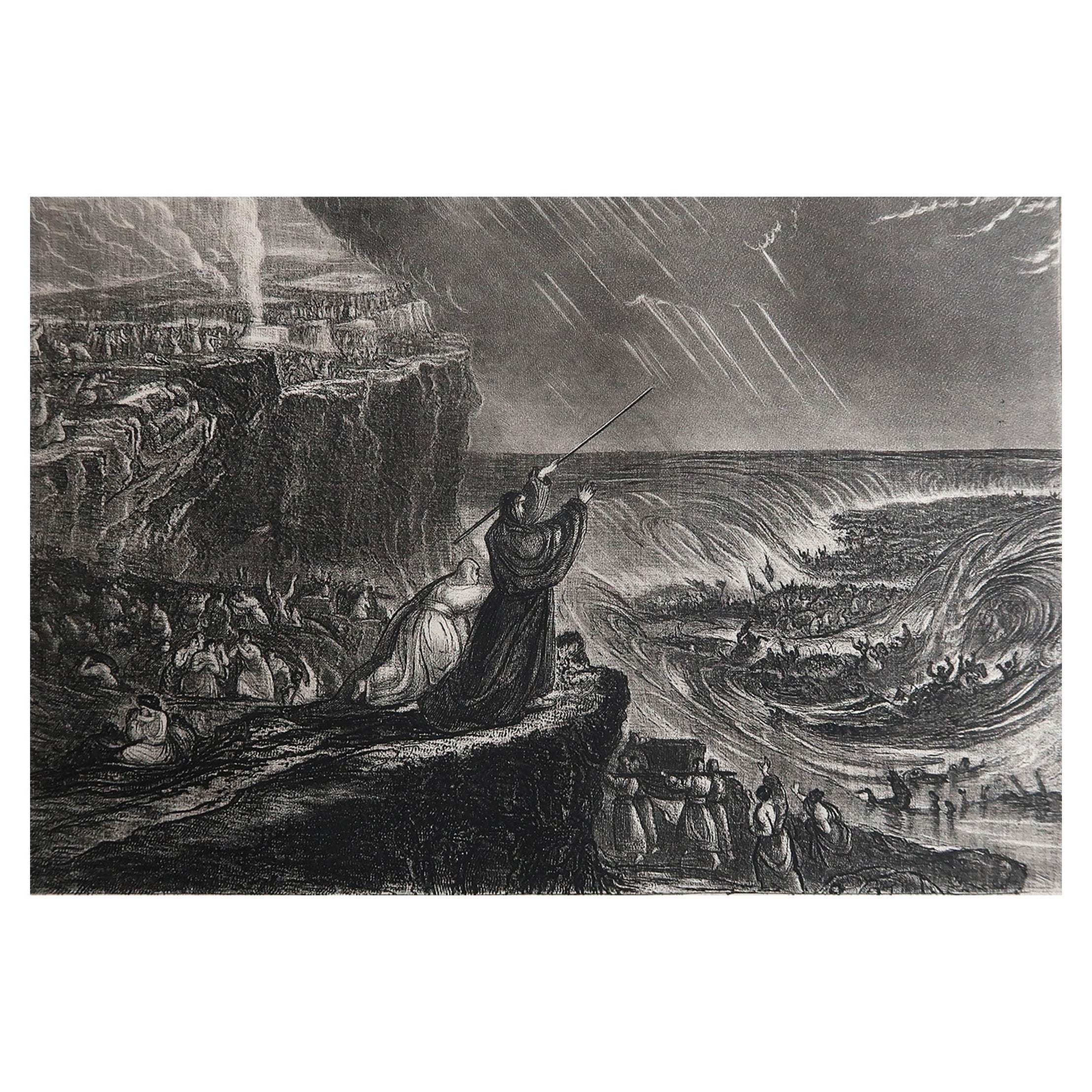 Mezzatinta di John Martin, Distruzione dell'esercito di Faraone, Sangster, 1850 ca.