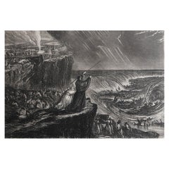 Mezzotint by John Martin, Destruction of Pharaoh's Host, Sangster, circa 1850