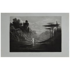 Mezzotint by John Martin, Eve at the Fountain, Washbourne, 1853