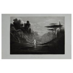 Mezzotint by John Martin, Eve at the Fountain, Washbourne, 1853