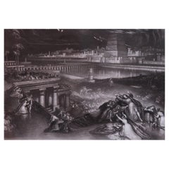 Mezzotint by John Martin, Fall of Babylon, Sangster, C.1850