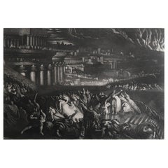 Mezzotint by John Martin, Fall of Nineveh, Sangster, C.1850