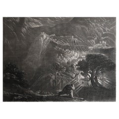 Antique Mezzotint by John Martin, Moses and the Burning Bush, Sangster, circa 1850