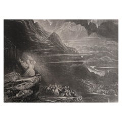 Mezzotint by John Martin, Moses Breaking the Tables, Sangster, circa 1850