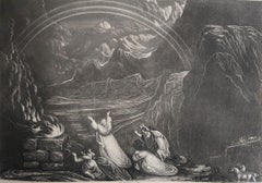 Mezzotint by John Martin, Noah Offering Sacrifices, Sangster, circa 1850