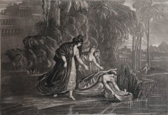 Mezzotint by John Martin, Pharaoh's Daughter Finding Moses, Sangster, C.1850