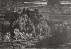 Mezzotint by John Martin, the Captive Israelites, Sangster, circa 1850