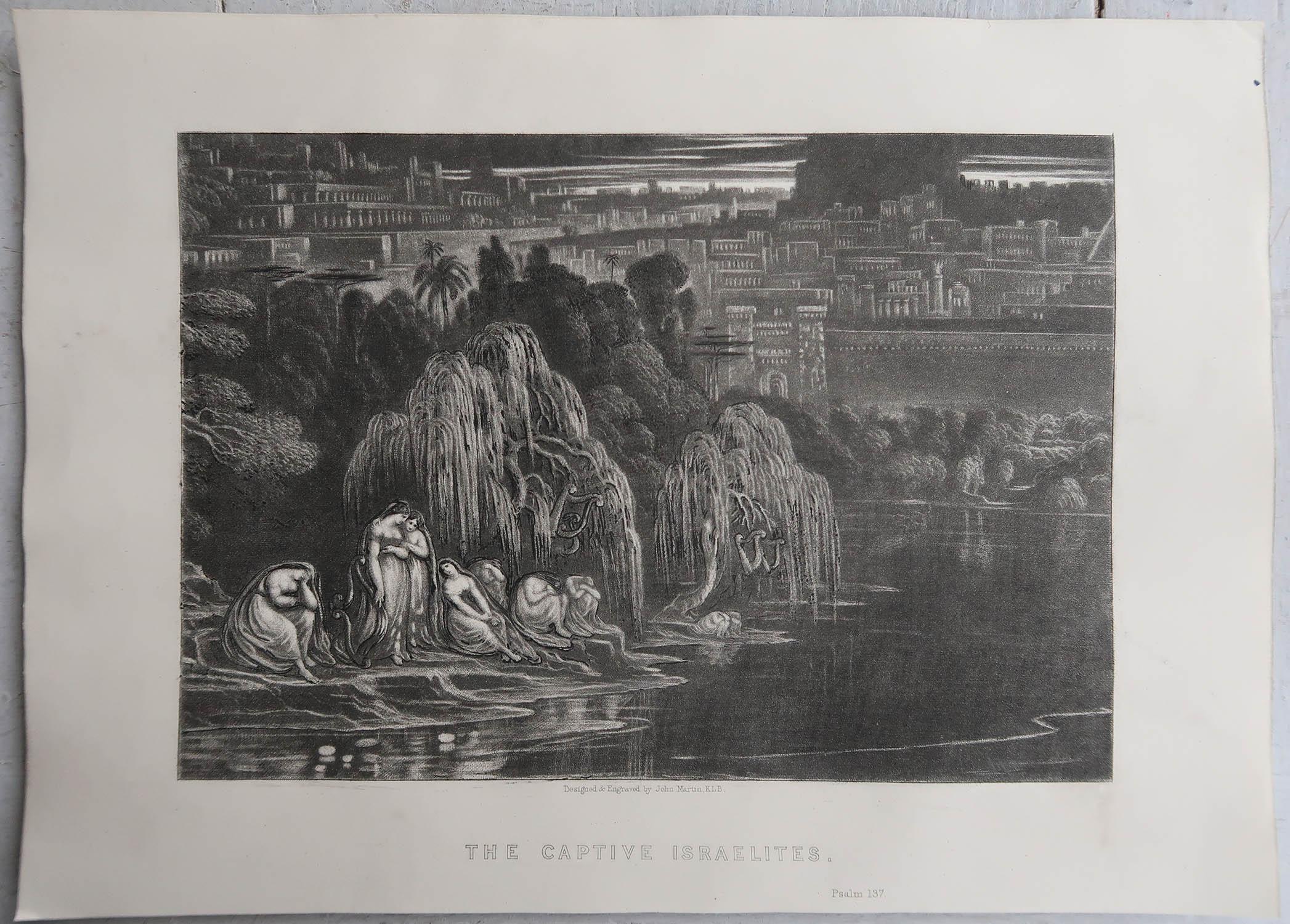 Romantic Mezzotint by John Martin, the Captive Israelites, Sangster, circa 1850 For Sale