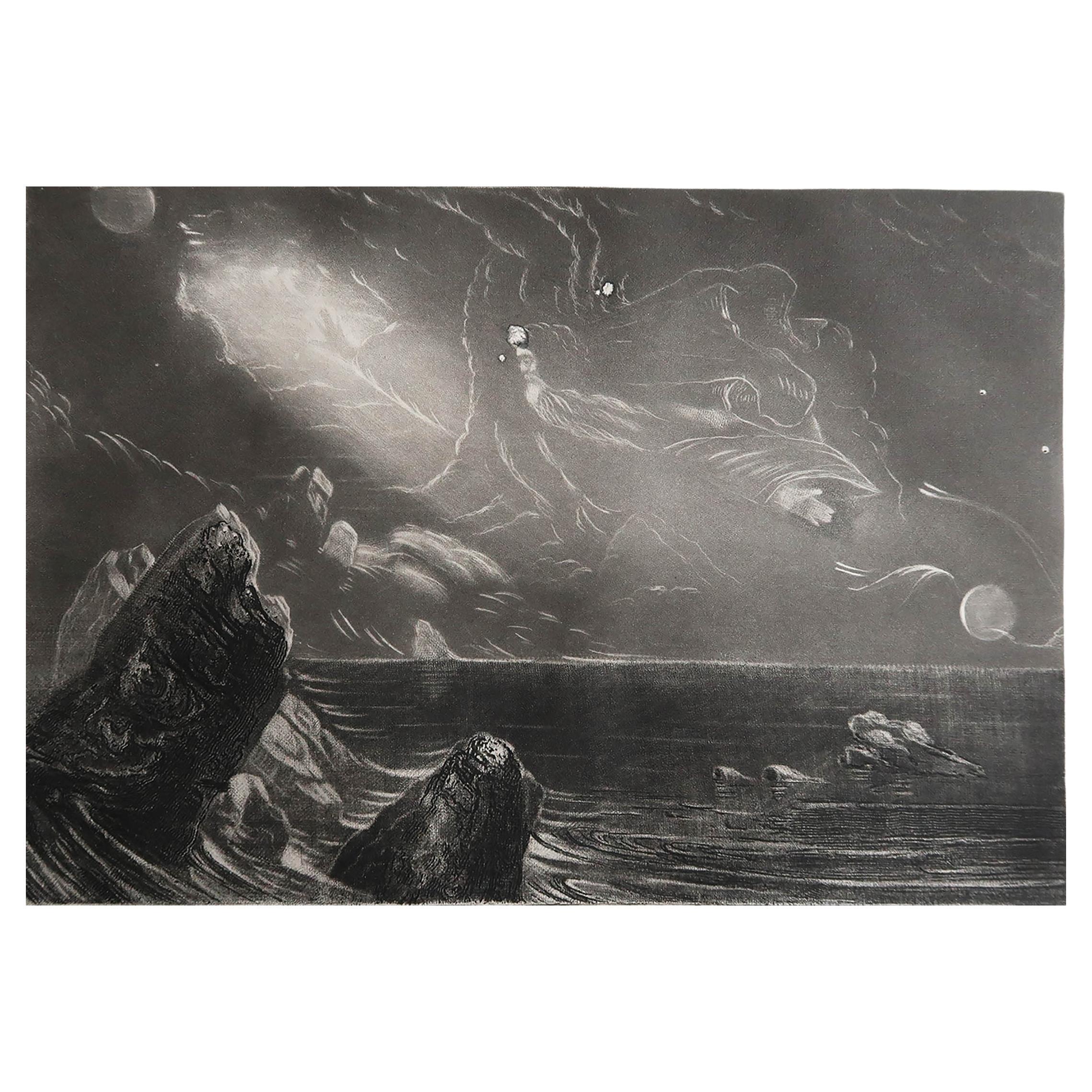 Mezzotint by John Martin, The Creation, Sangster, circa 1850 For Sale