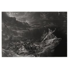 Mezzotint by John Martin, the Deluge, Sangster, C.1850